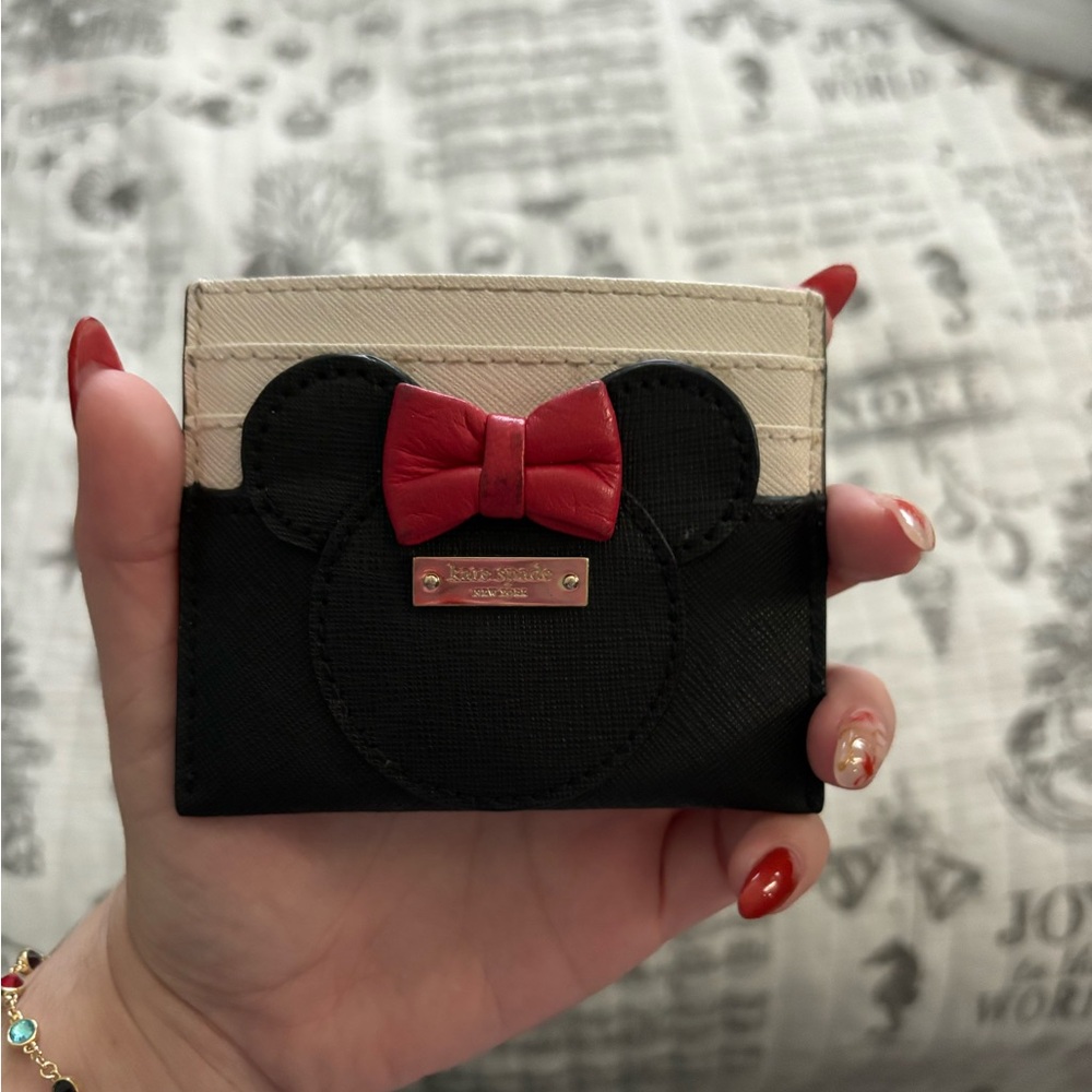 Kate Spade Black and Beige Minnie Mouse Wallet